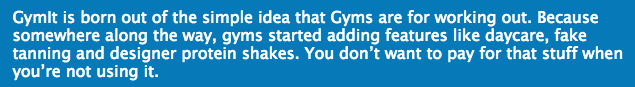 GymIt about page copywriting example