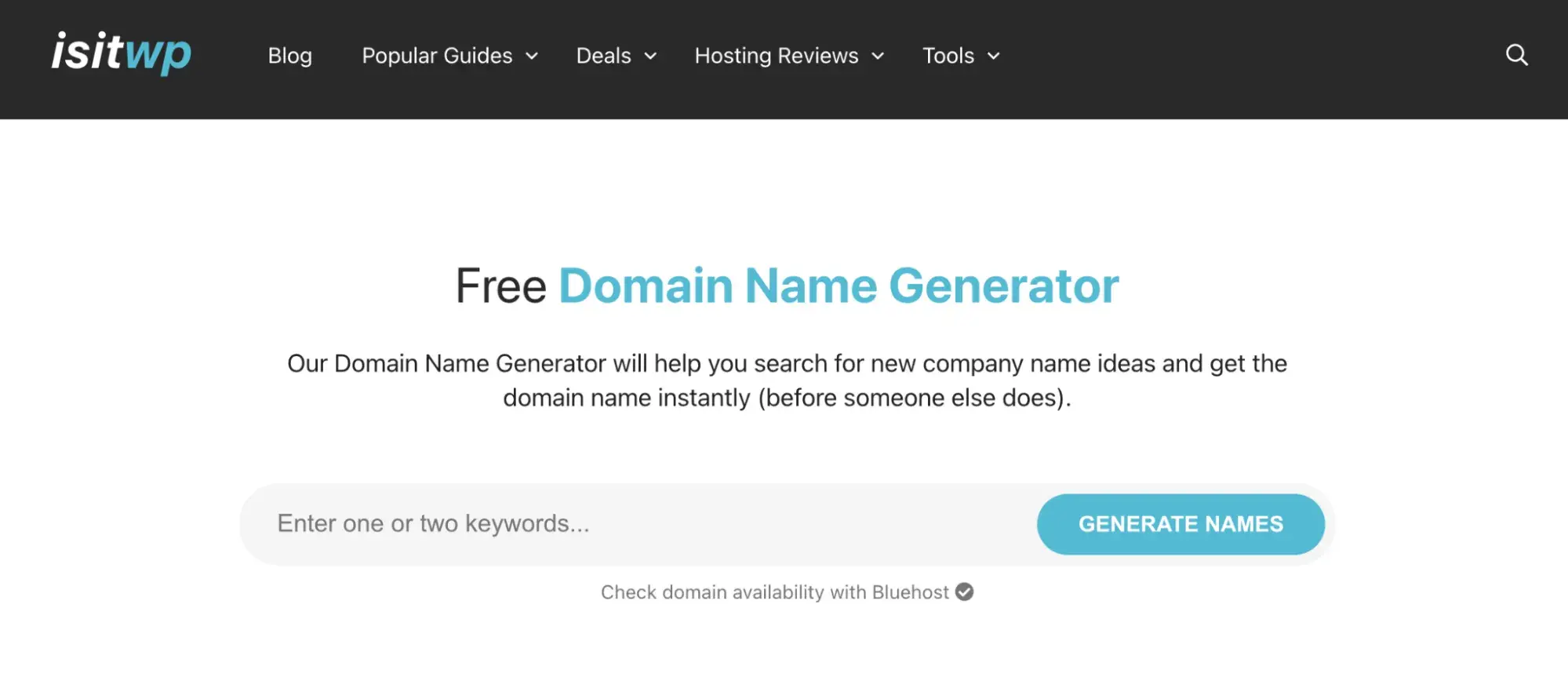 choose domain, domain name generator isitwp