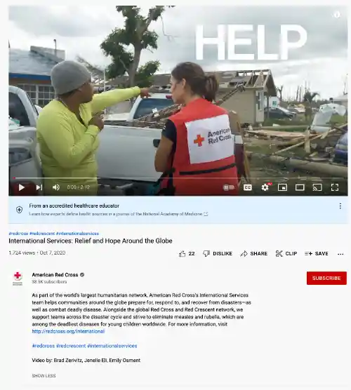non profit digital marketing example: red cross