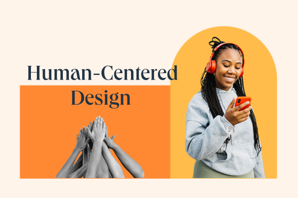 Woman learning human centered design