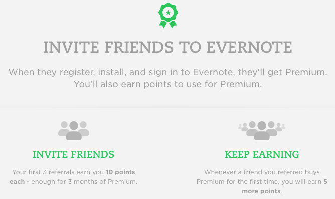 Programme de parrainage de clients-Evernote