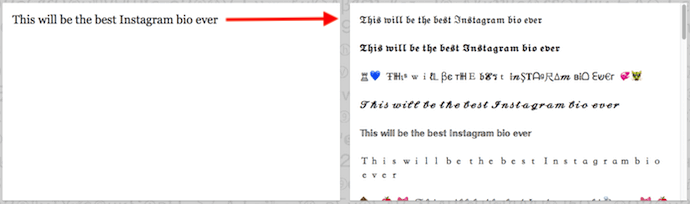 instagram bio hack new fonts 1 - 41 Instagram Features, Hacks, &amp; Tips Everyone Should Know About