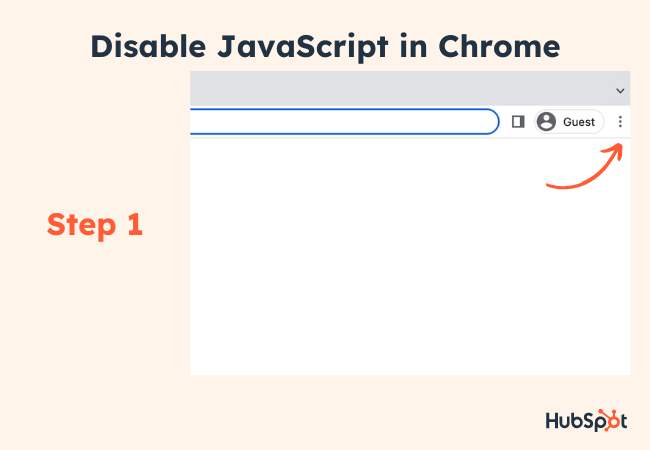 disable javascript chrome: step 1