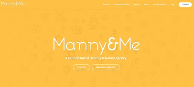 manny and me homepage - avada theme example