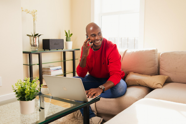 marketing manager downloading a project management budget template