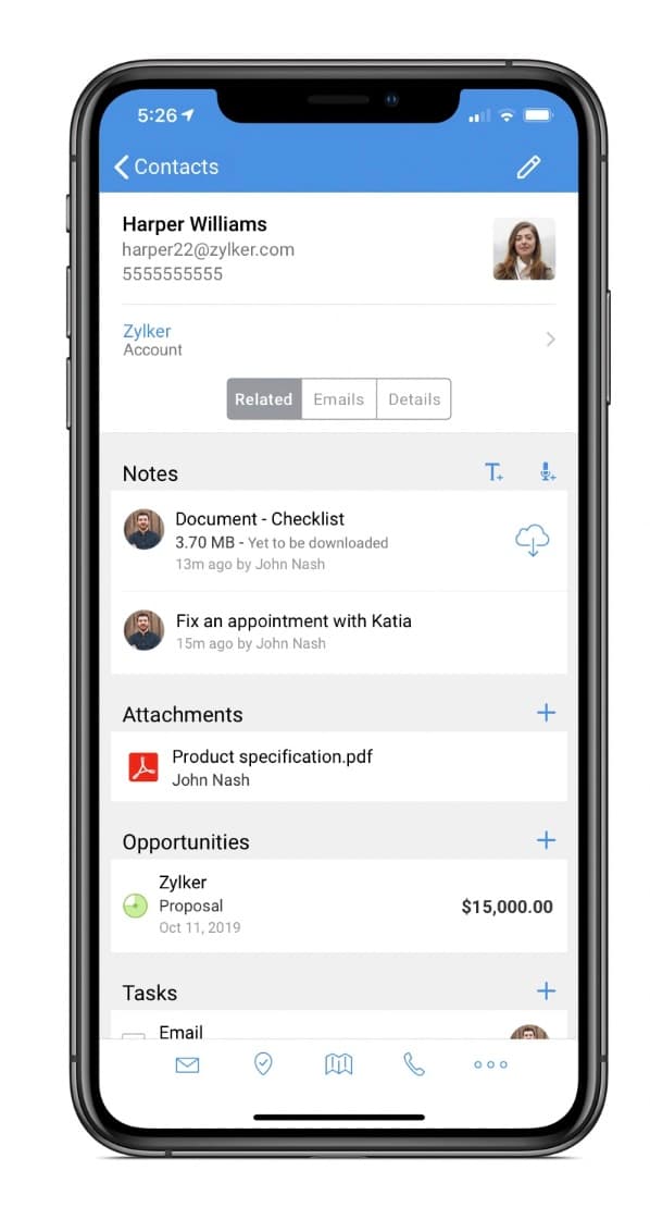 Mobile CRM solution from Zoho