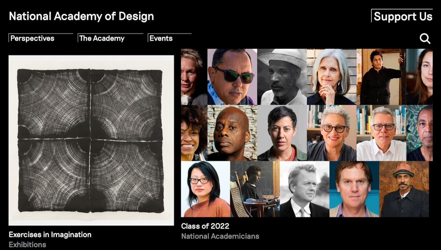 homepage for the museum website the national academy of design