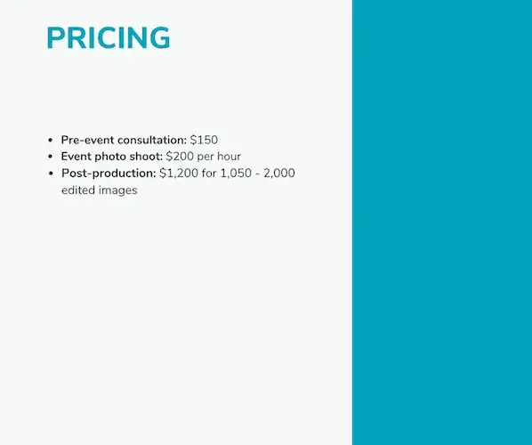 How to write a business proposal: Include Pricing Options