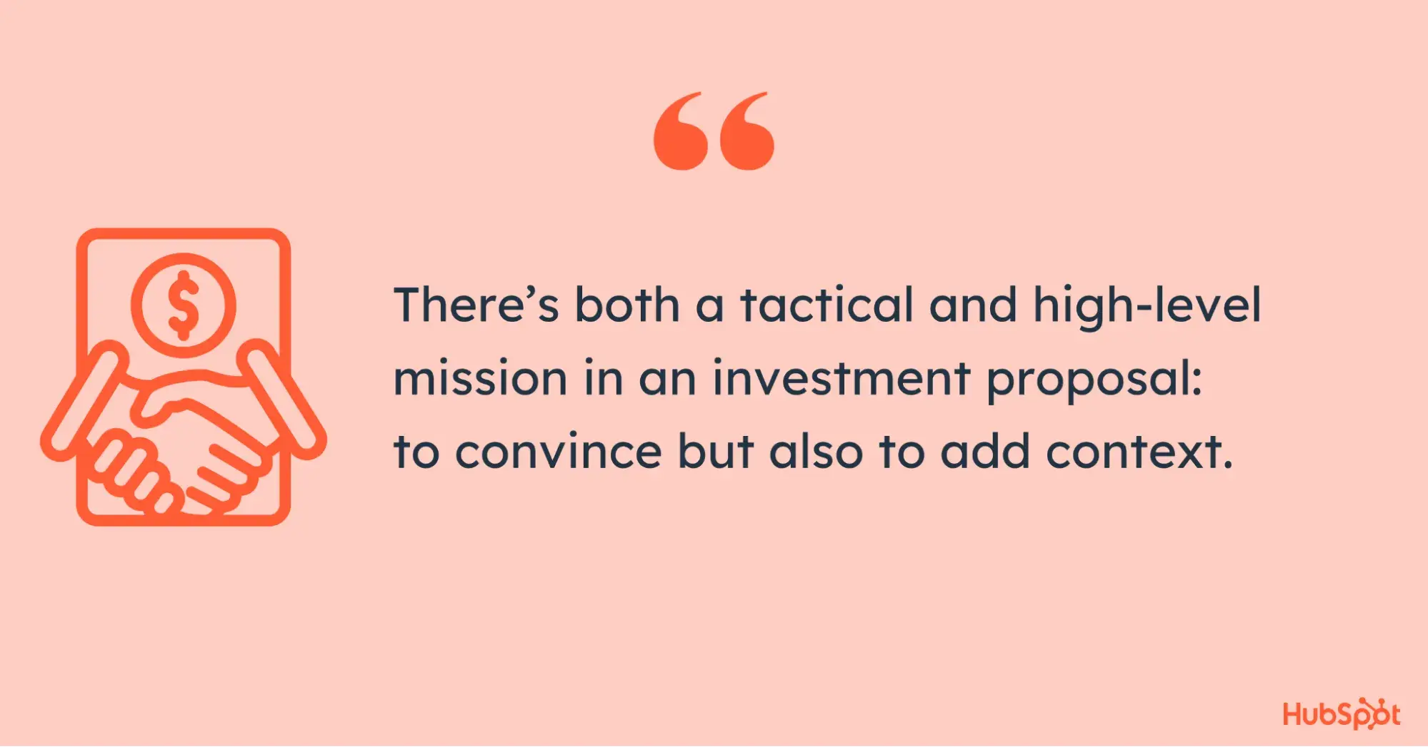 Pull quote from post on purpose of investment proposal