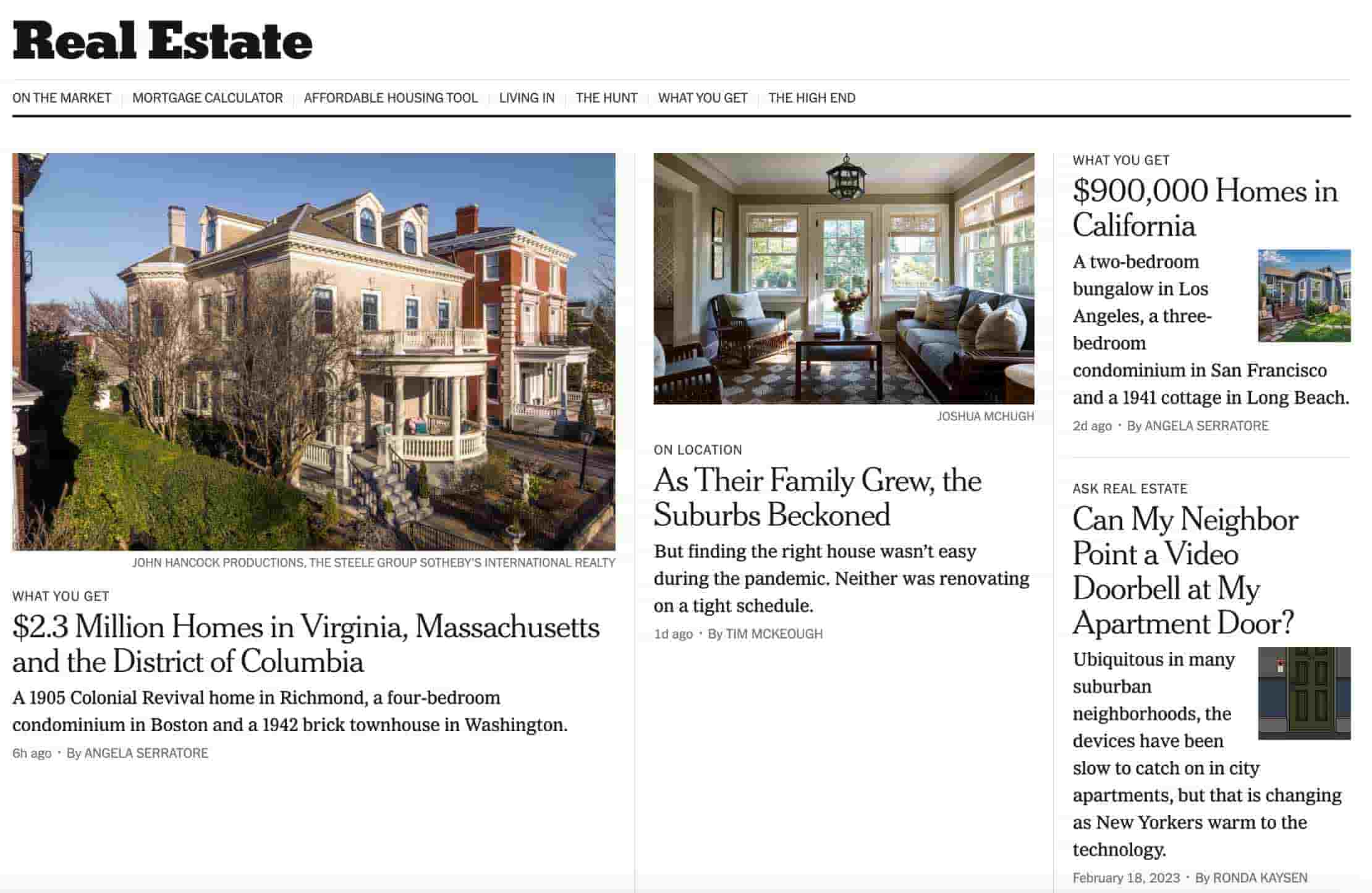 Real estate blog, The New York Times