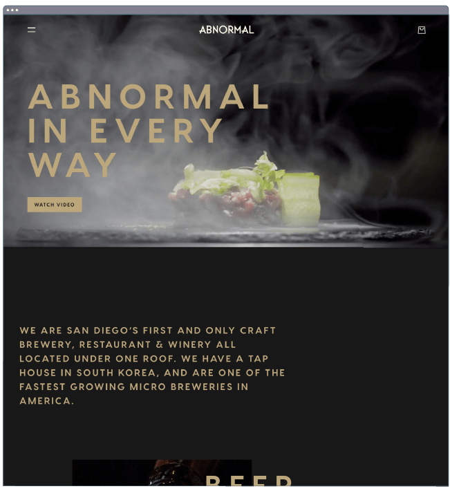 restaurant website templates: abnormal co.