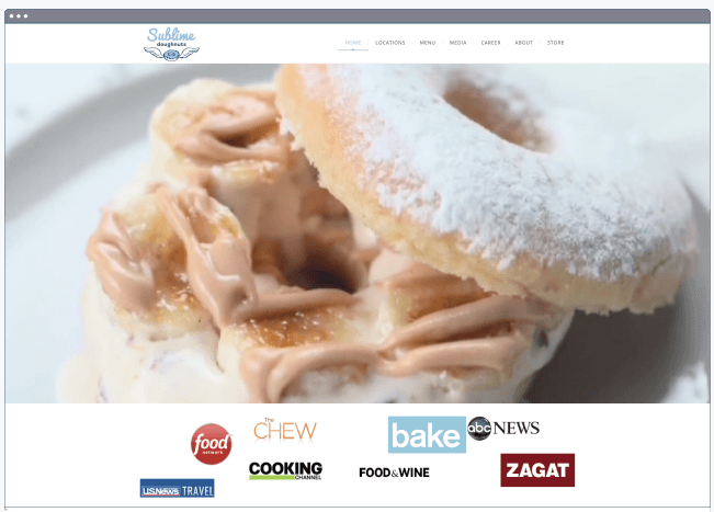 restaurant website templates: sublime doughnuts