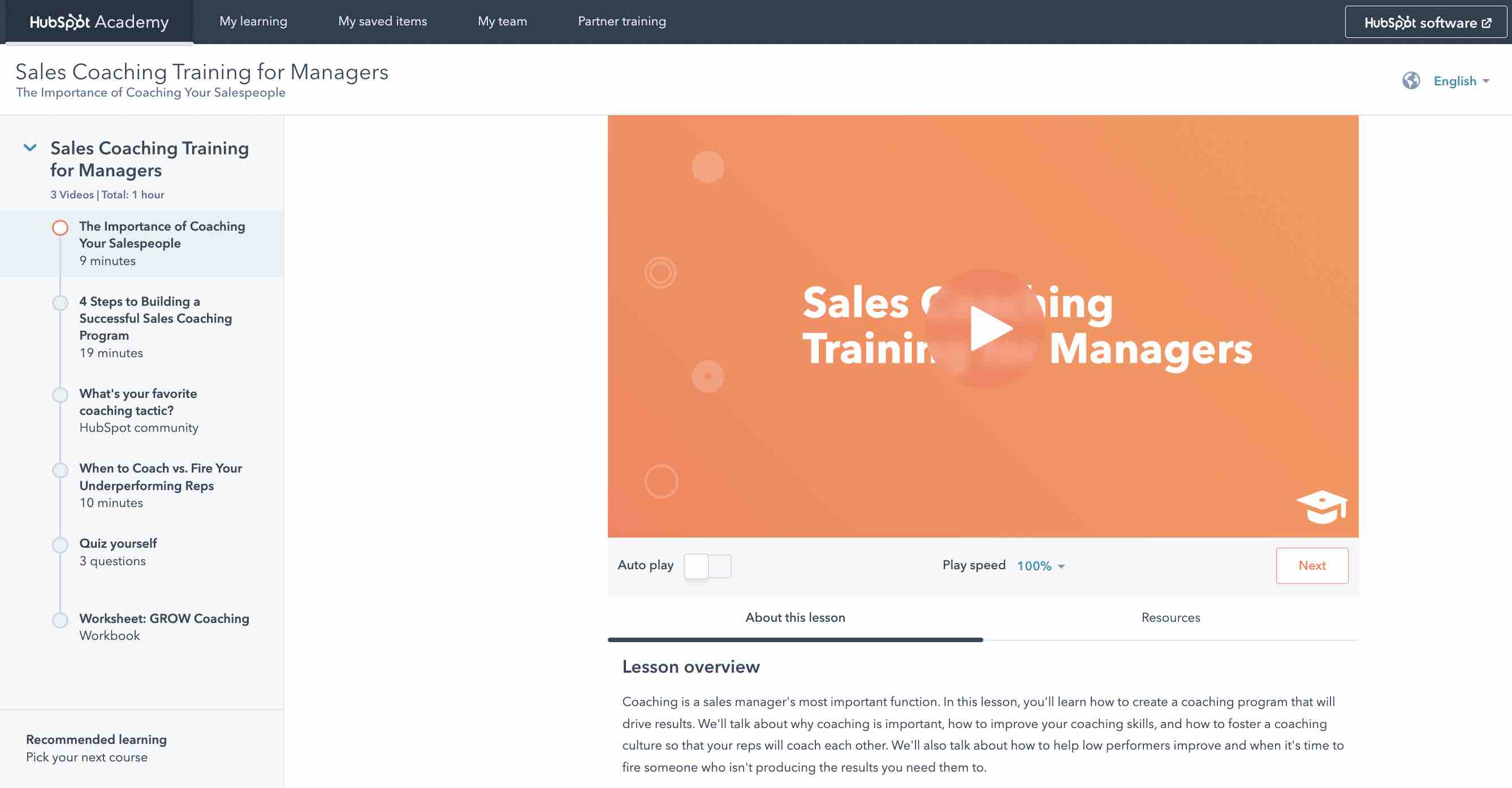 sales coaching best practices, HubSpot’s sales coaching training for managers.