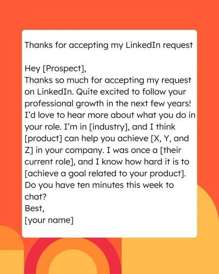 sales email template: LinkedIn connection example
