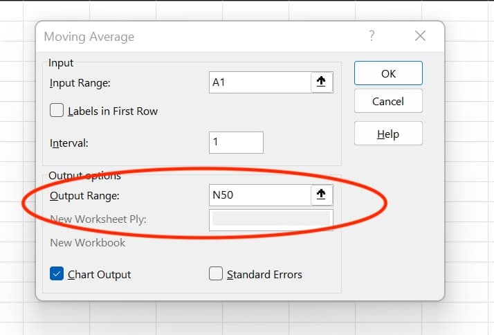 sales forecasting in excel, moving average step 6