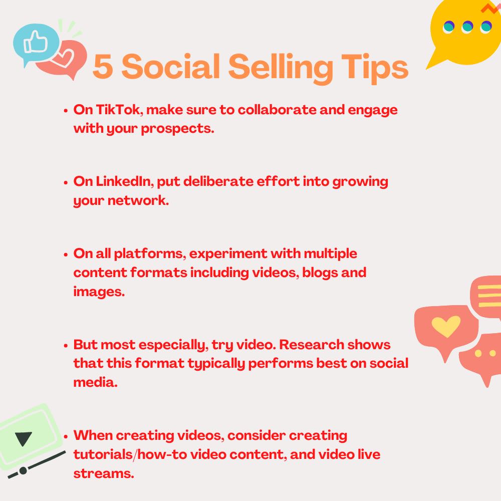 social selling statistics, actionable tips infographic