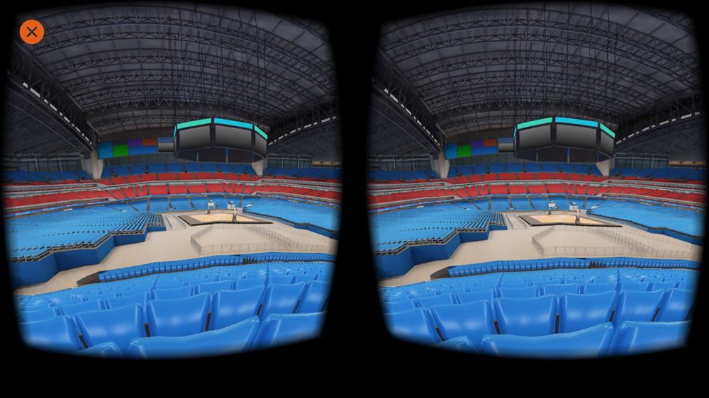 360-view of basketball stadium in VR