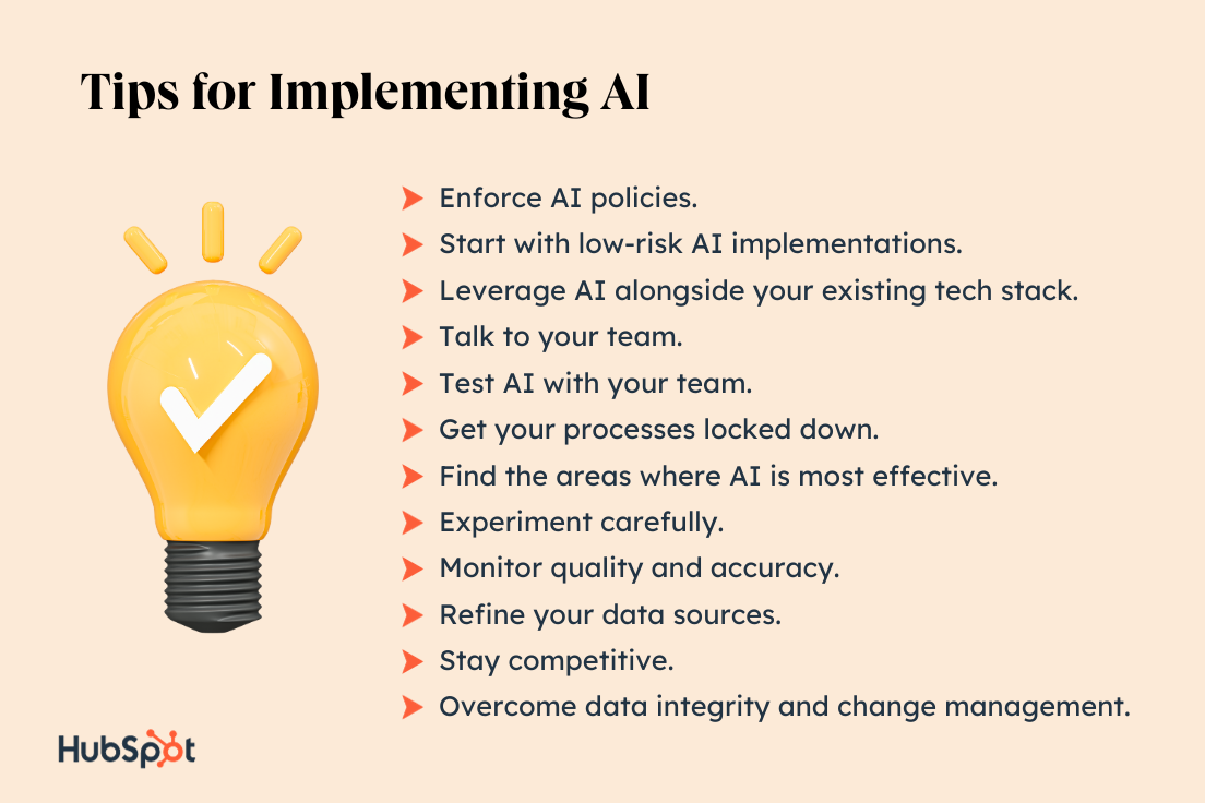 tips for implementing AI