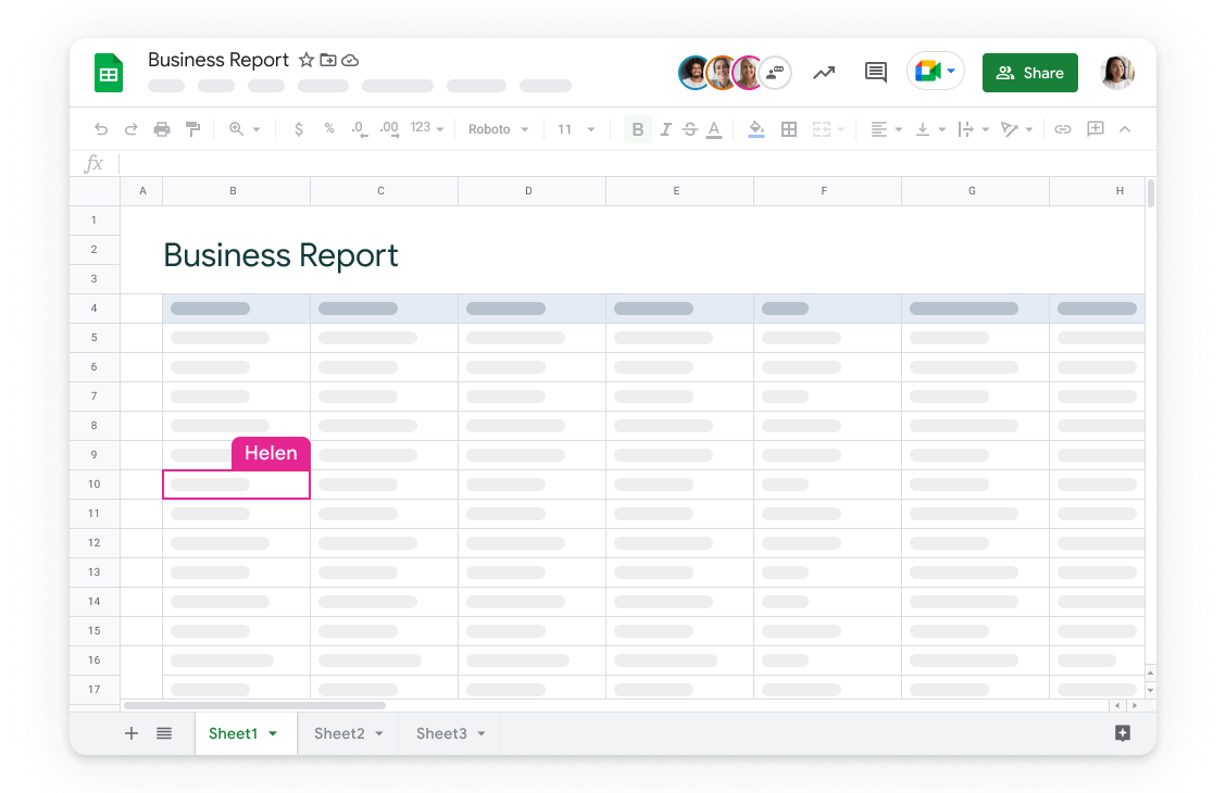 Excel alternative, Google Sheets example of collaboration