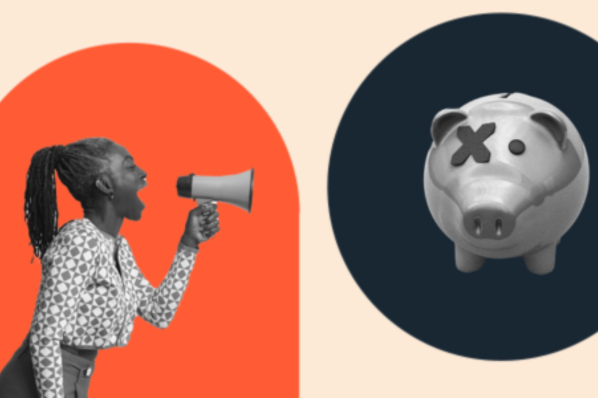 woocommerce multi-currency plugin: image shows a person with a microphone and a piggy bank nearby 