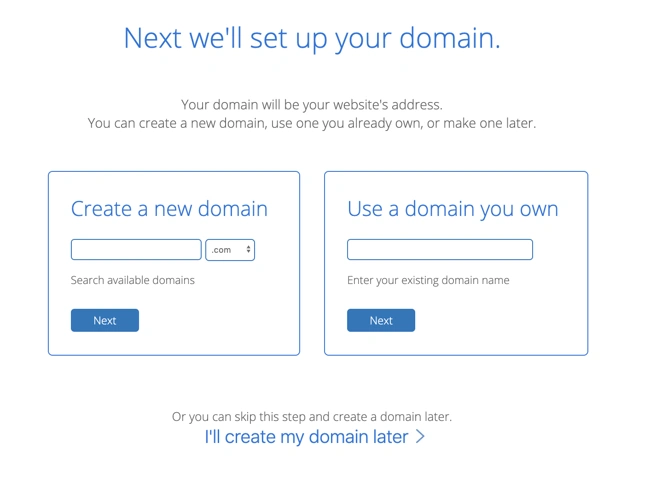 Bluehost signup page for WordPress website